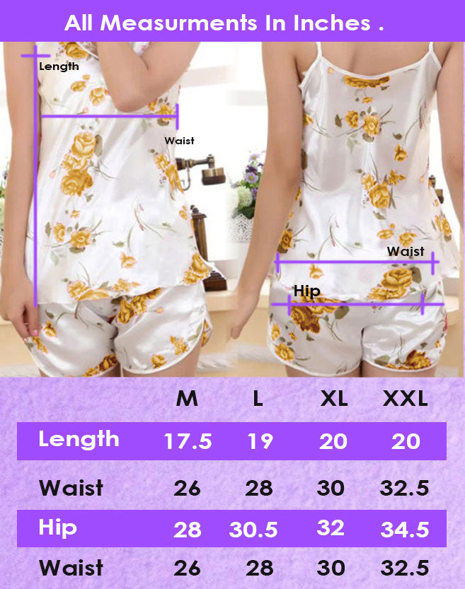 Sexy Flower Sleepwear Braces Shirts + Shorts Underwear