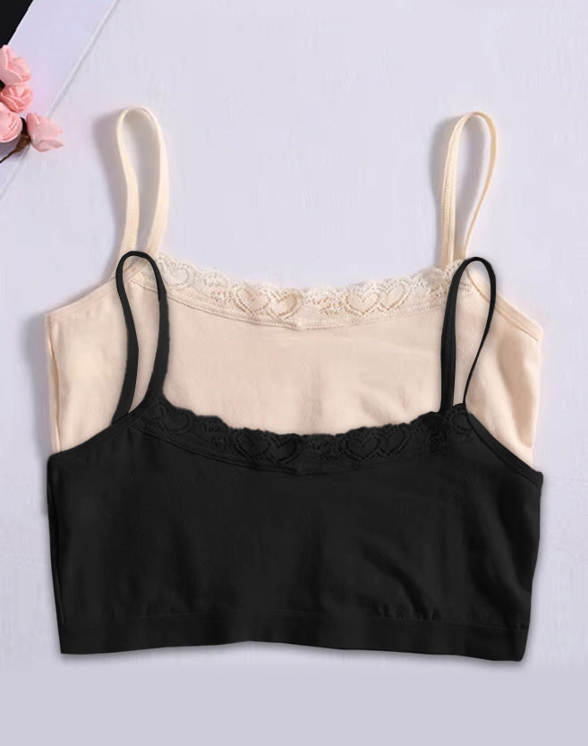 Pack Of 2 Thin Straps Camisole Bra